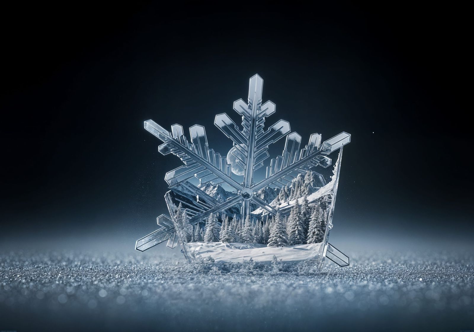 Snowflake Reveals Miniature World in Hyperrealist Style