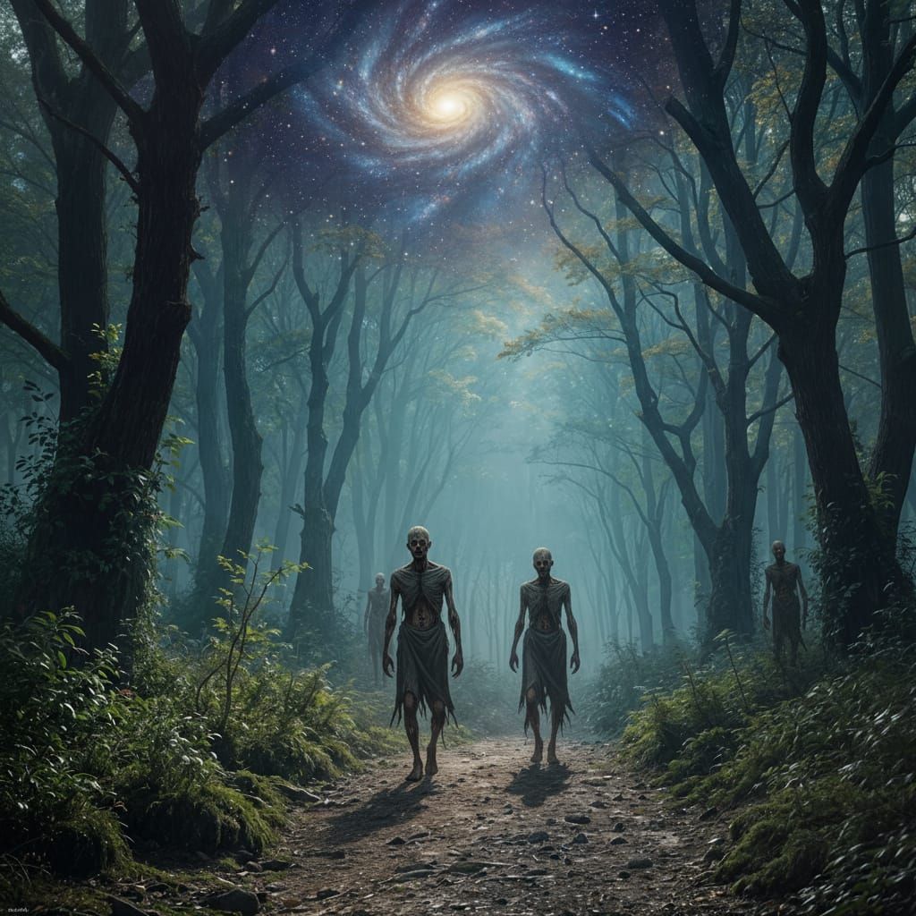 Surreal Gothic Dreamscape with Mystical Creatures