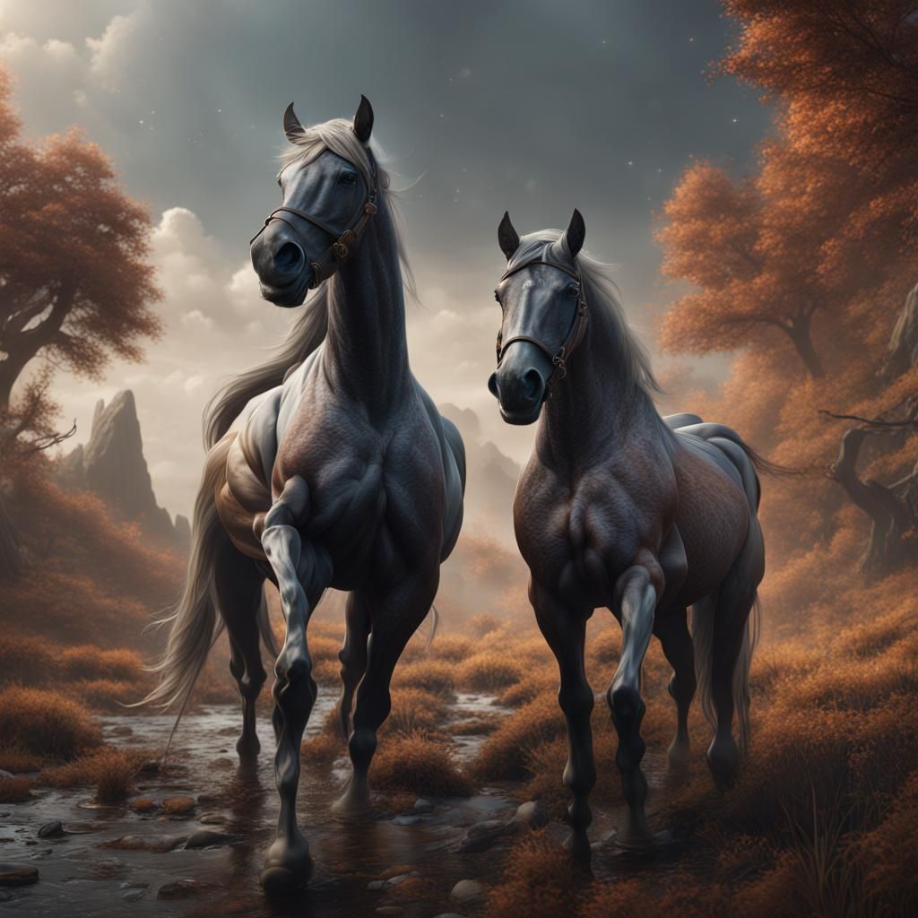 Detailed Horses in Fantasy Concept Art