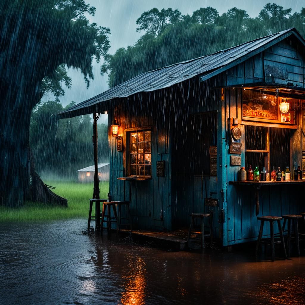 Rainy Night at a Cajun Shanty Bar