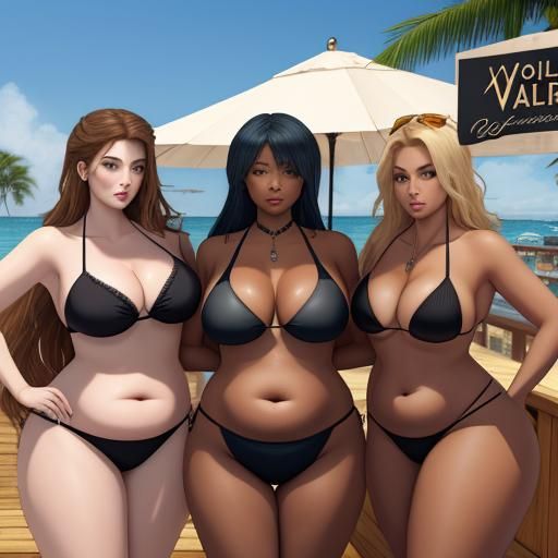 Curvy Women at Wolfgang Cafe on Boardwalk