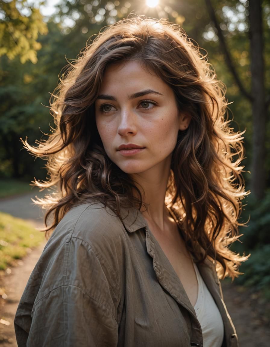 Woman on Beach Looking Back