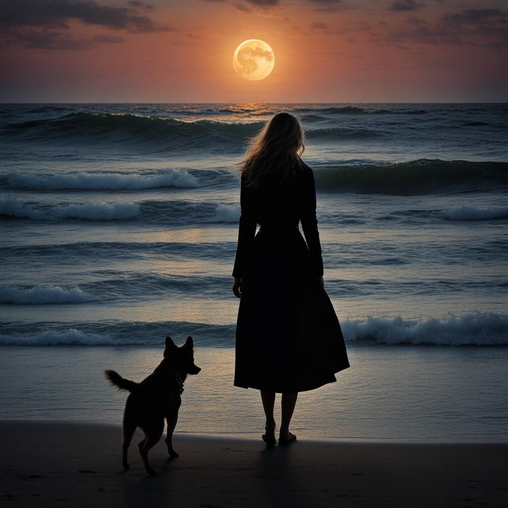 Surreal Woman with Hat in Chagall Style