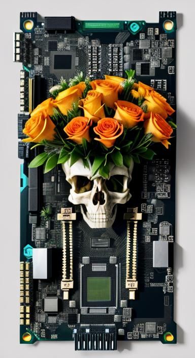 Skeletal Organic Motherboard Kitsch Bouquet