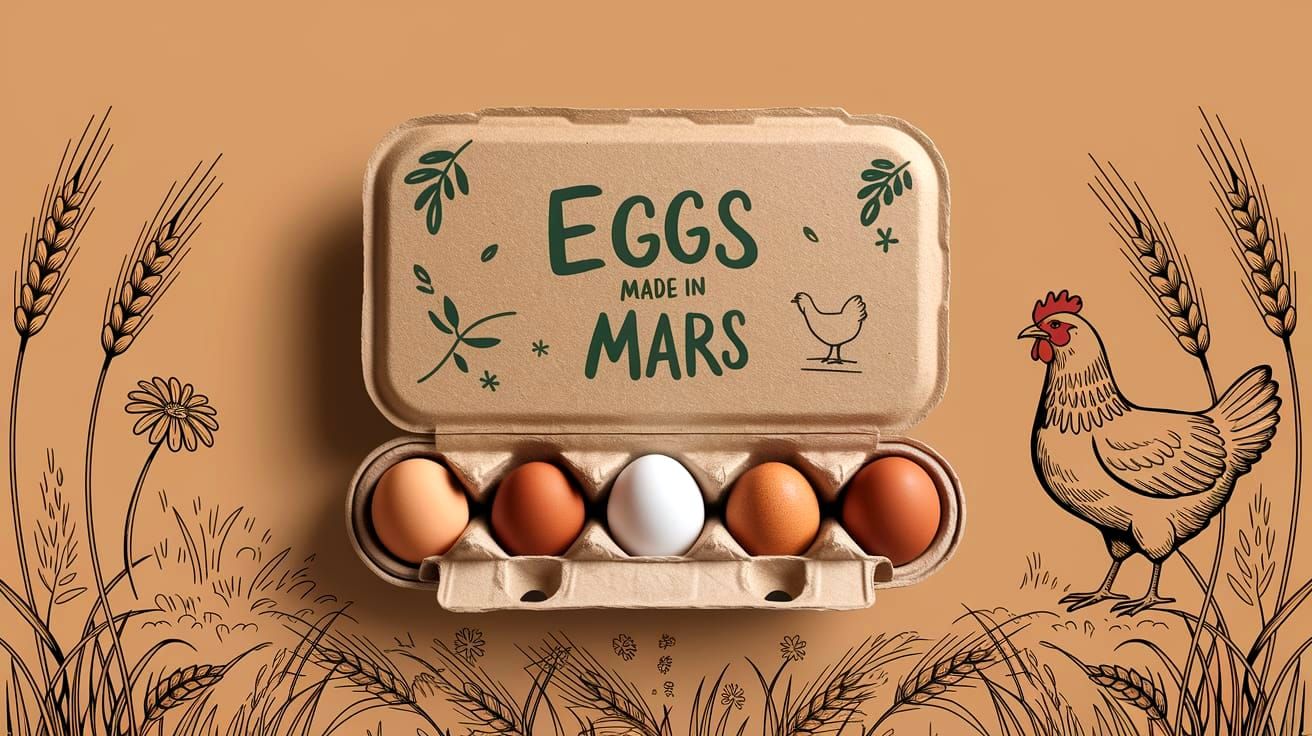 Rustic Martian Egg Packaging in Earthy Color Palette