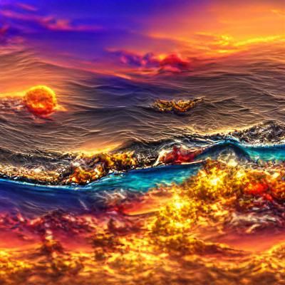 Maximalist Sunset Seascape in 8K Resolution
