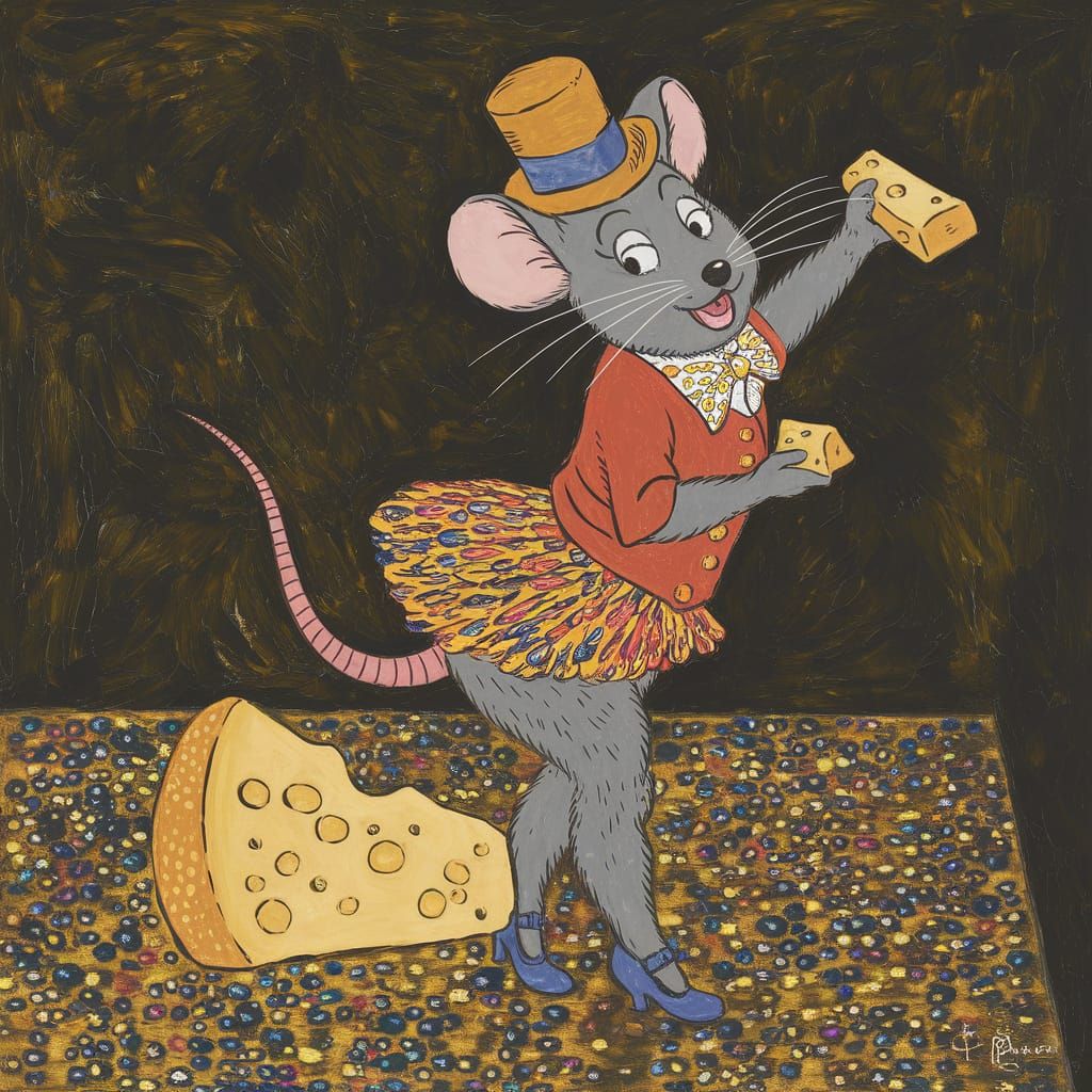 Mouse Girl Cabaret Dance in Expressionist Style