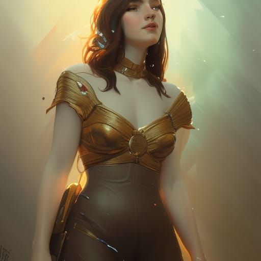 Detailed Portrait in Art Nouveau Style