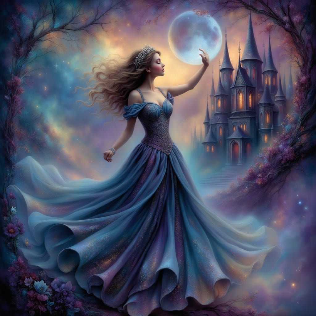 Princess Alice Reaches for Nebula Before Ethereal Castle