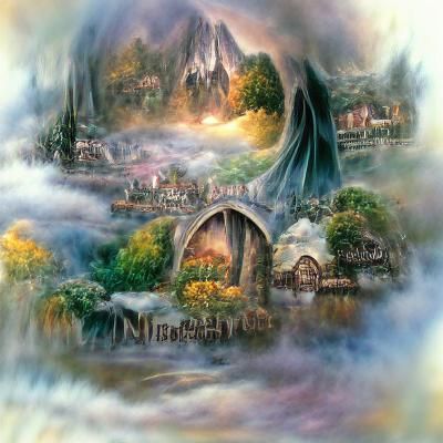 Ethereal Middle Earth Fantasy Landscape