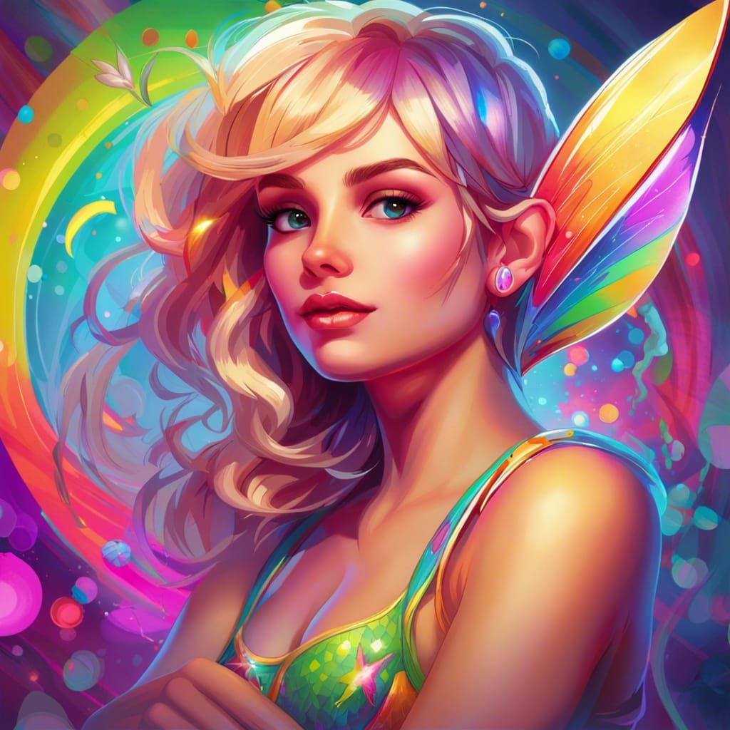 Tinkerbell In the style of lisa frank