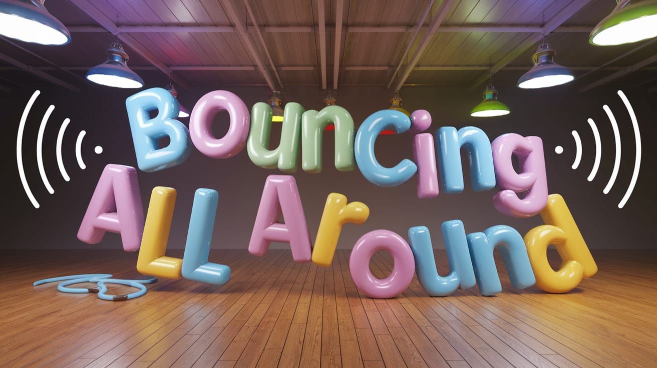 3D Rubber Text Bouncing With Sound Waves