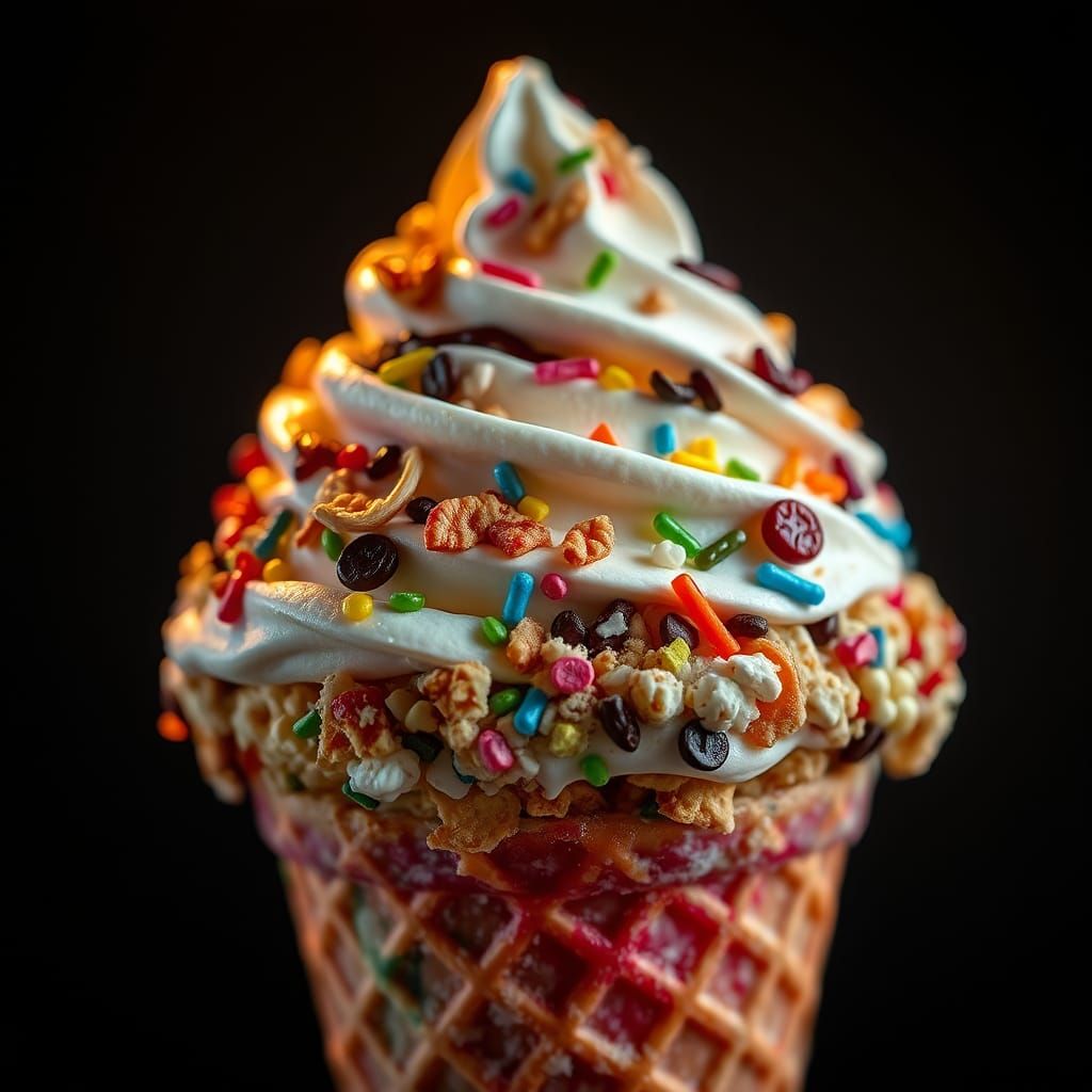 Decadent 99 Ice Cream Macro Photograph