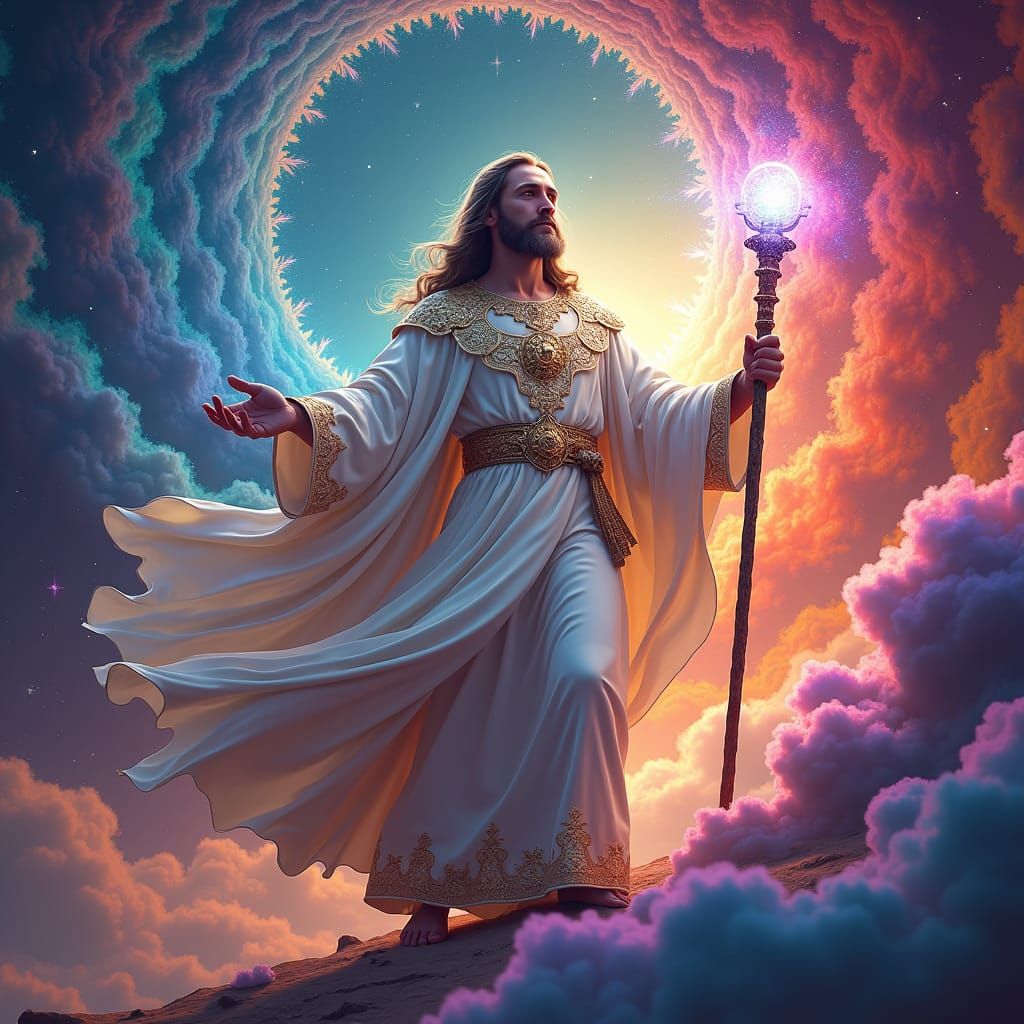 Psychedelic Wizard in Outer Space: a Cosmic Render