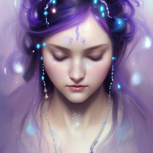 Sparkling Girl Portrait in Artgerm Style