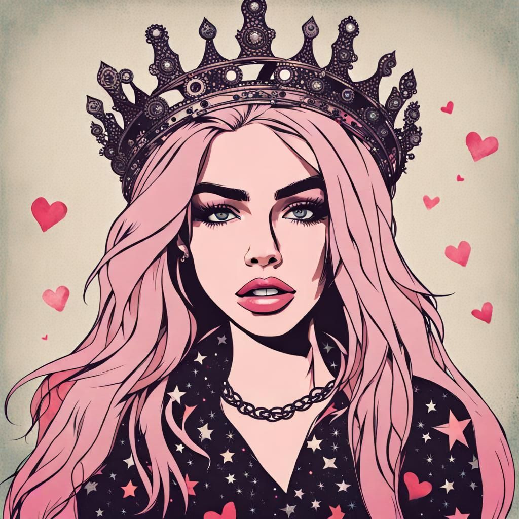 Confident Girl in Street Art Style