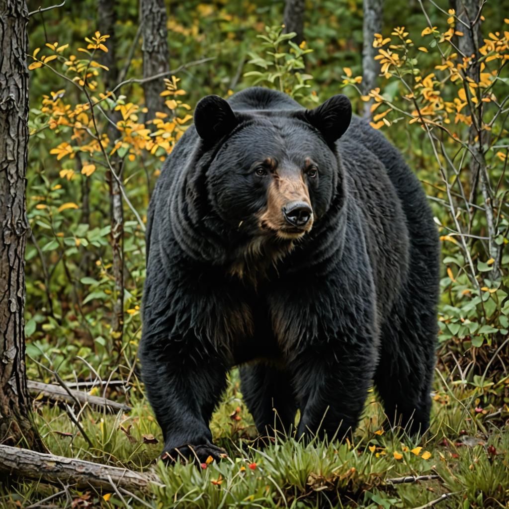 Majestic Black Bear in Natural Habitat