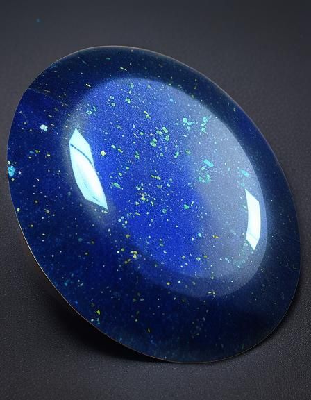Lapis lazuli flattened oval cabochon