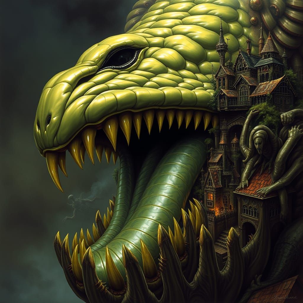 Dark Fantasy Tongue in a Twisted, Gothic Realm