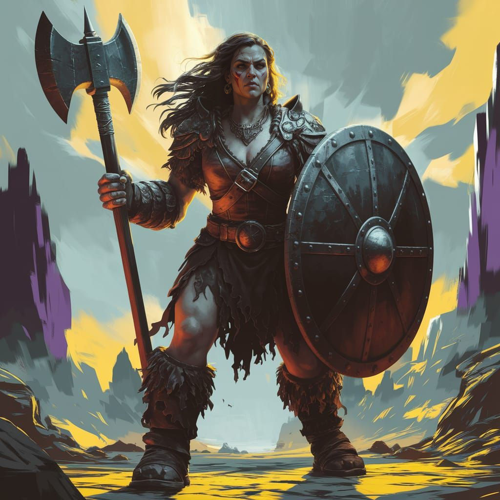 Goliath Barbarian Ready for Battle in Dark Fantasy Style