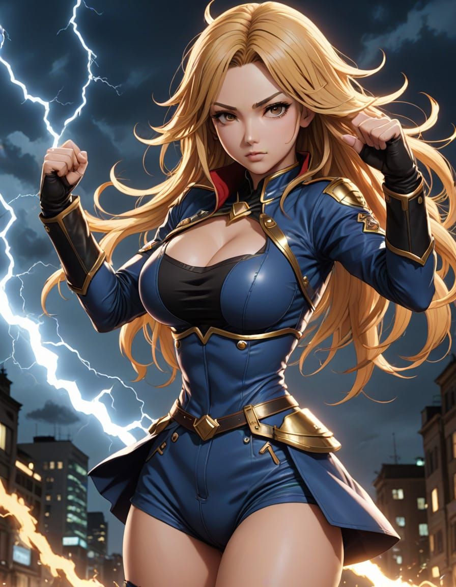 Korean Goddess of Victory in Classic Anime Style