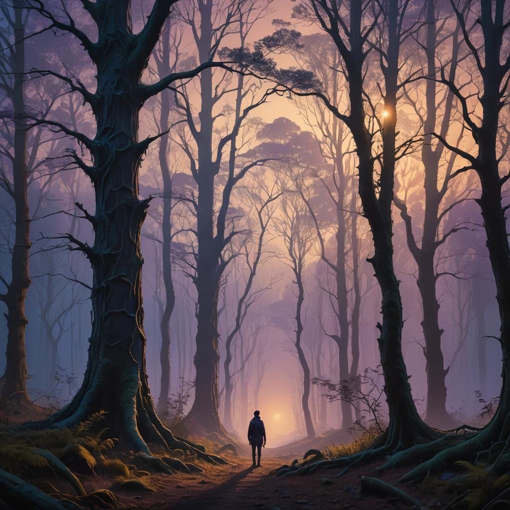 Mystical Forest Dawn: Fantasy Concept Art