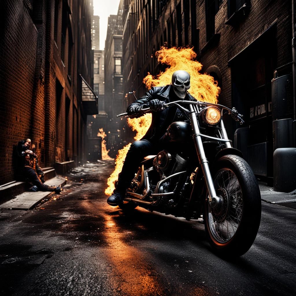 Ghost Rider Versus Spawn: Hyperrealistic Gothic Battle