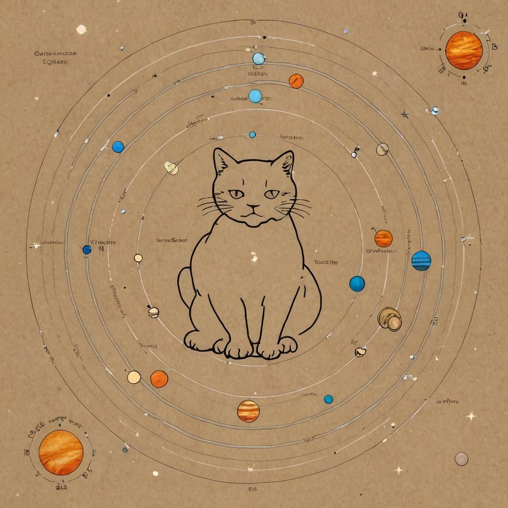 Cat-Shaped Solar System Celestial Map