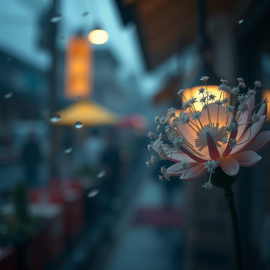Intricate HDR Flower with Moody Cinematic Lighting