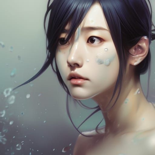 Crying Girl Portrait in Japanese Soap Opera Style