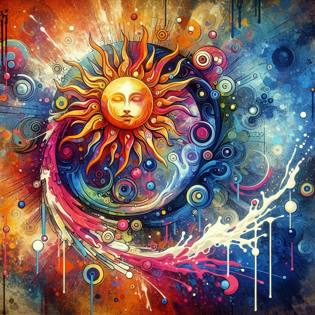 Polychromatic Graffiti Art with Divine Light