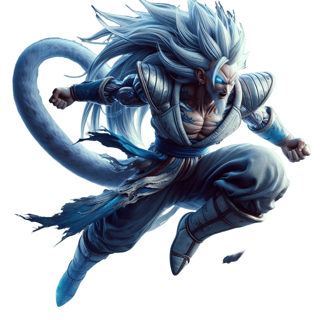 Saiyan Warrior in Detailed Matte Painting Style