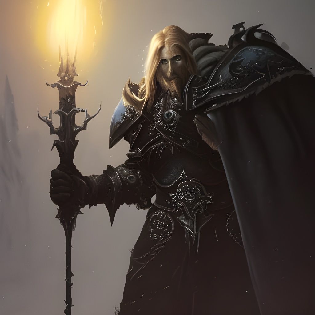 Arthas on the Frozen Throne: Dark Fantasy Concept Art