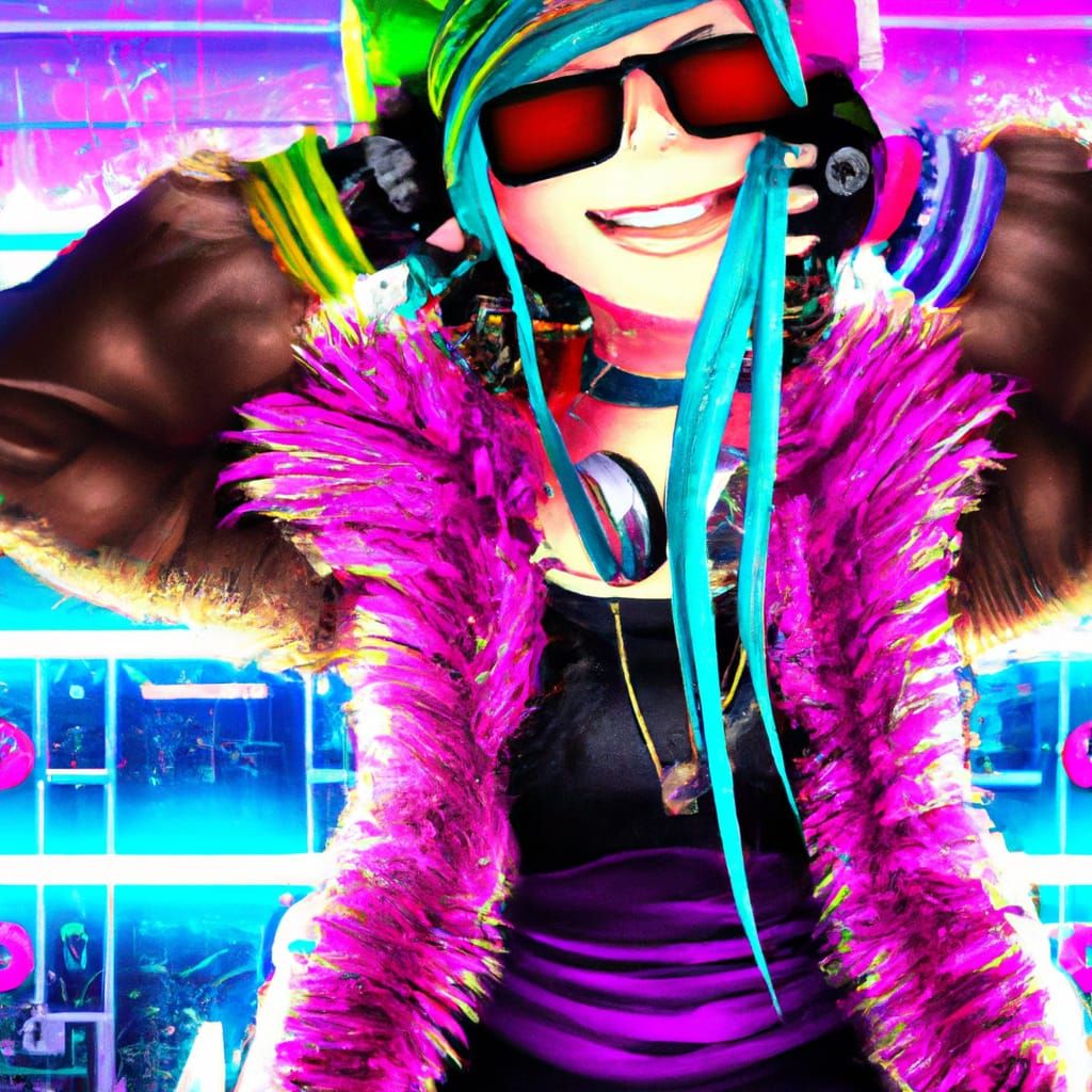 Cyberpunk Anime Girl in Neo Tokyo