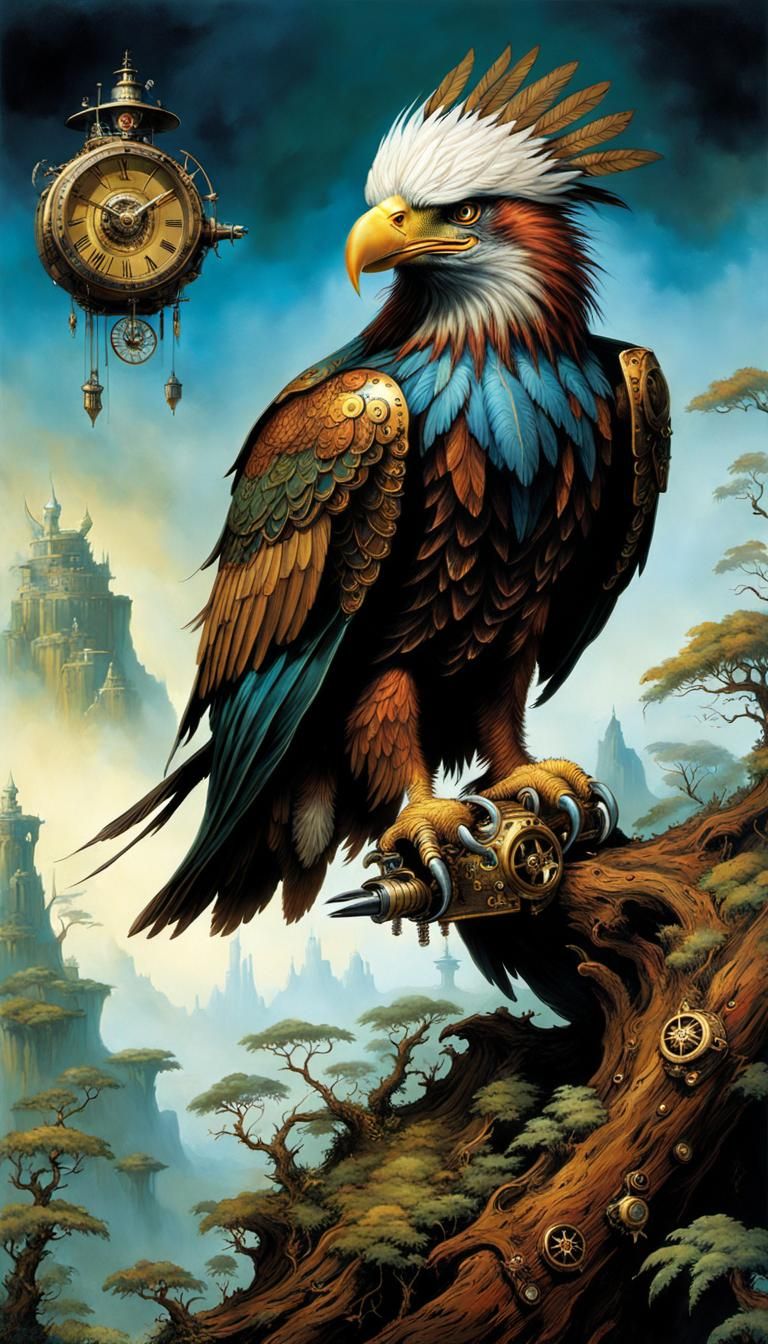 Steampunk Shaman Evokes Eagle Spirit