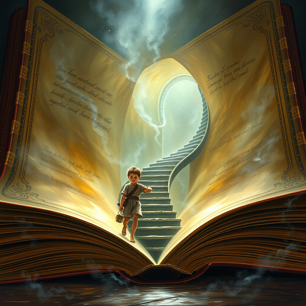 Colossal Book with Spiral Staircase Interior