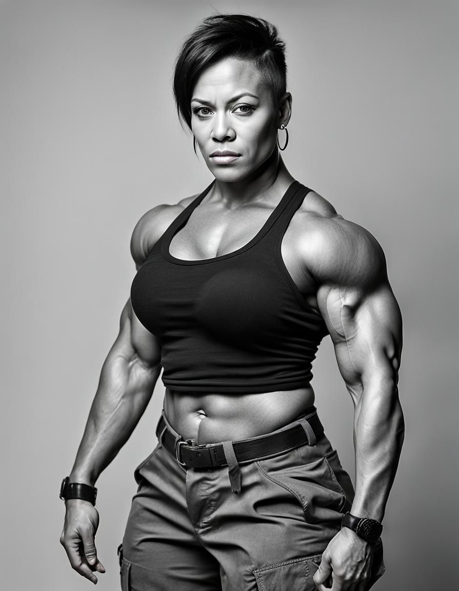 Strong Samoan Bodybuilder in Butch Portrait