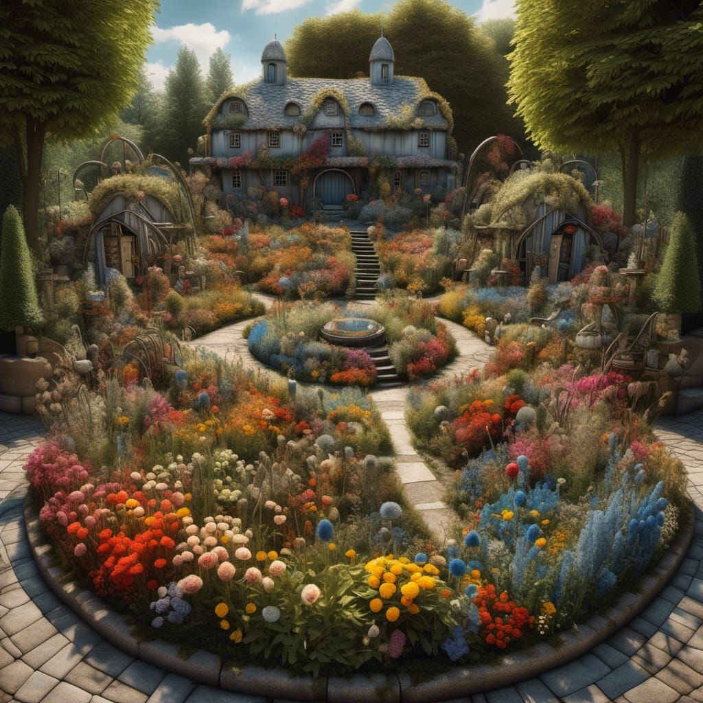Hyperrealistic 3D Garden with Intricate Details