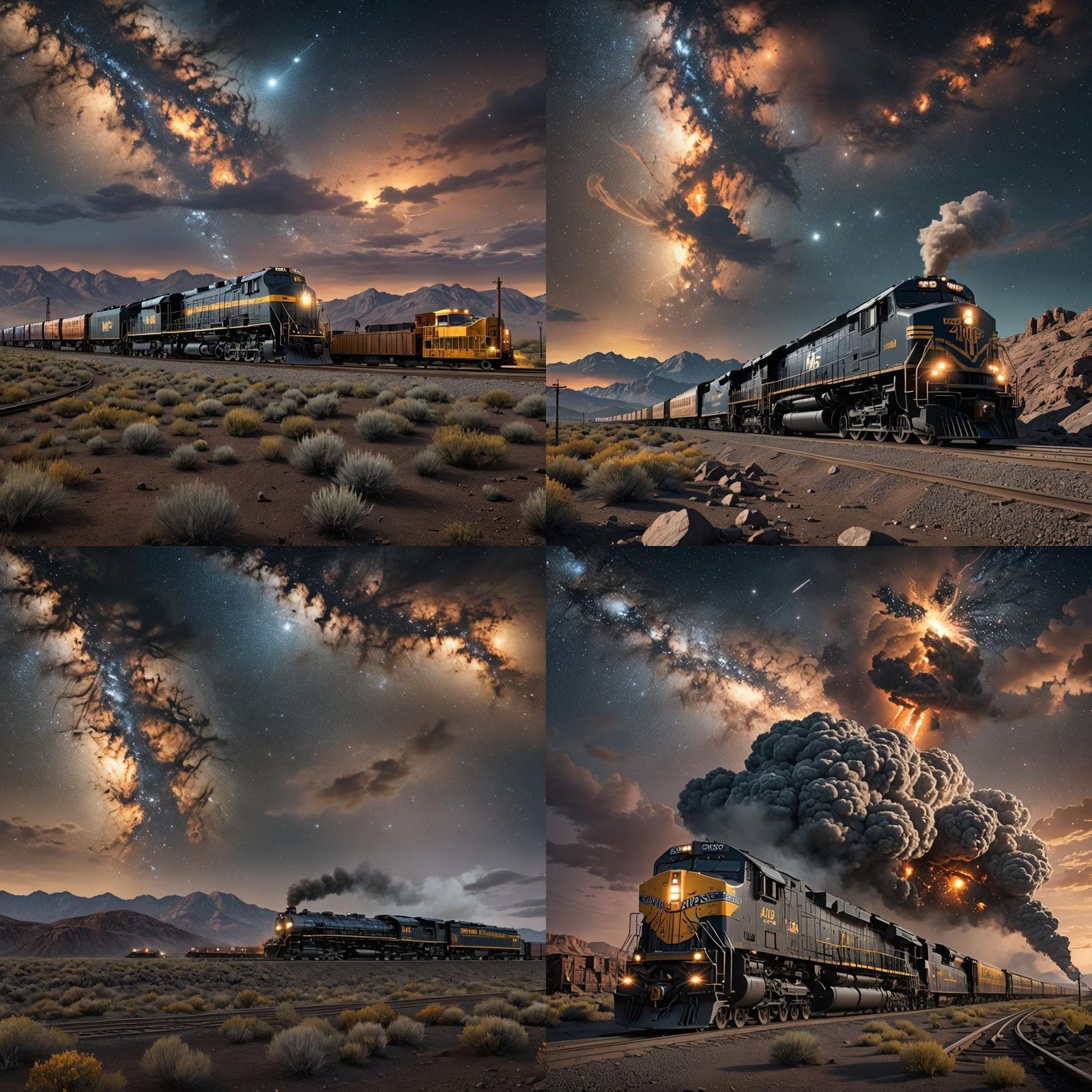 Union Pacific 4014 Big Boy Under Night Sky