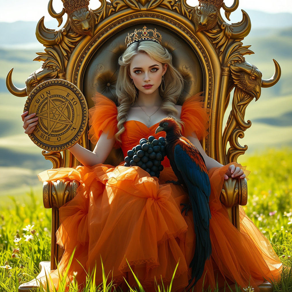 Alice in Wonderland with Pentacle and Grapes