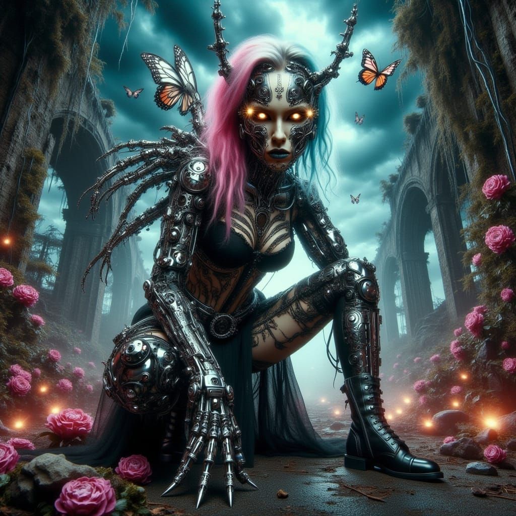 Mother Nature as Aetherpunk Goddess in Sci-Fi Fantasyland