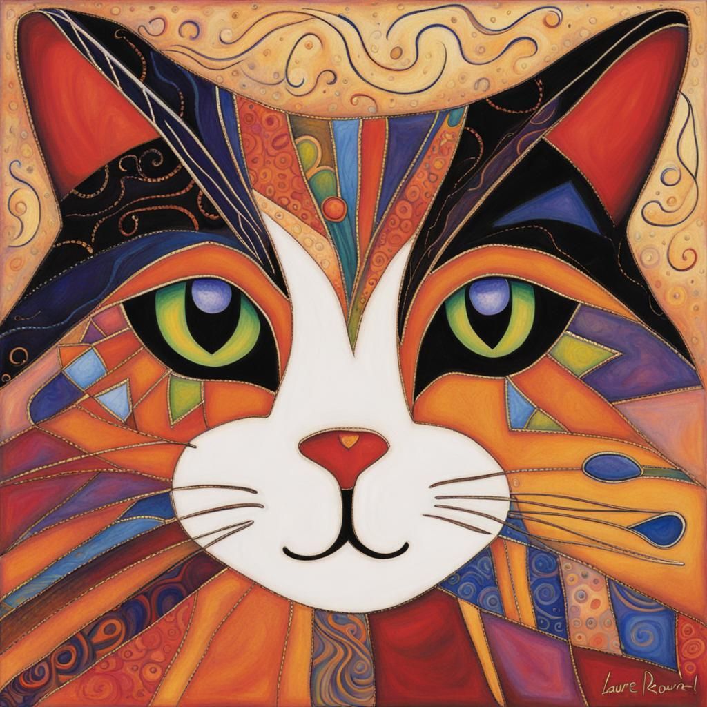 calico cat by laurel burch