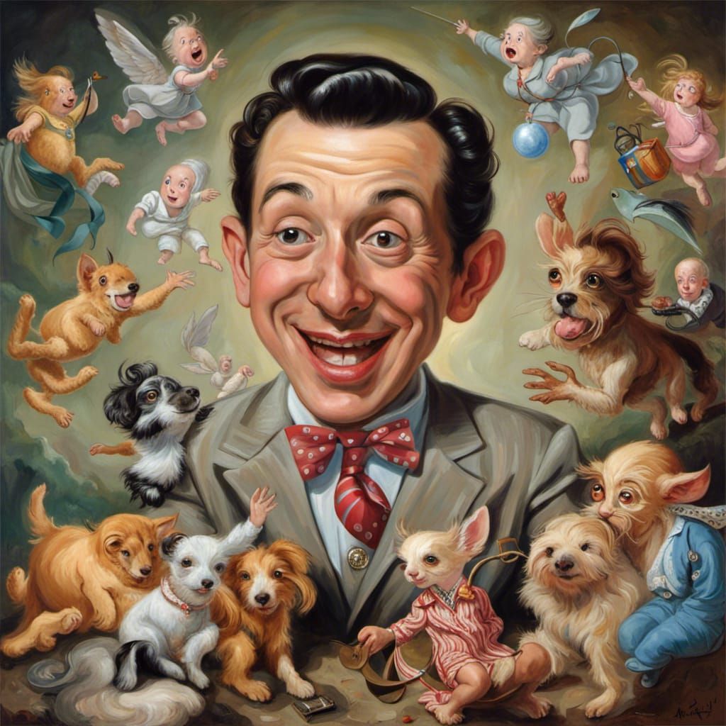 Pee-wee Herman Digital Art Portrait