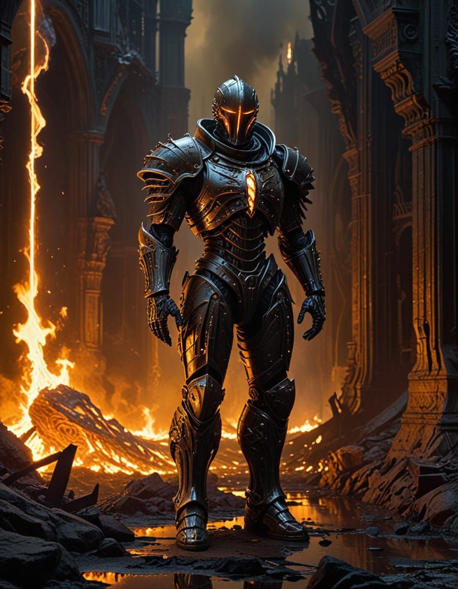 Gothic Knight's Sabatons in Fiery Domain