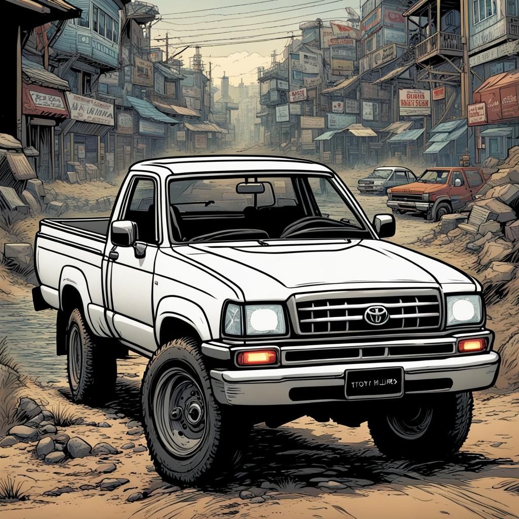 Toyota Hilux in Comic Book Art Style