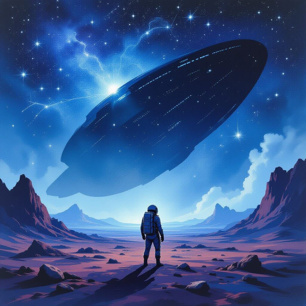 Alien Planet Movie Poster: Astronaut Faces Cosmic Dread