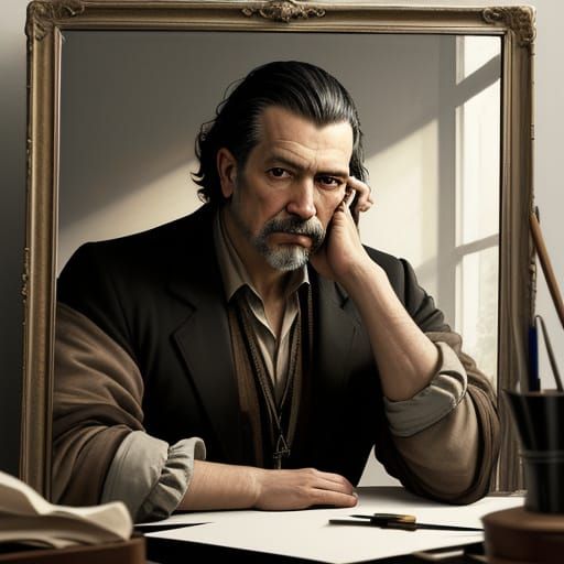 Dignified Gentleman in Introspective Study