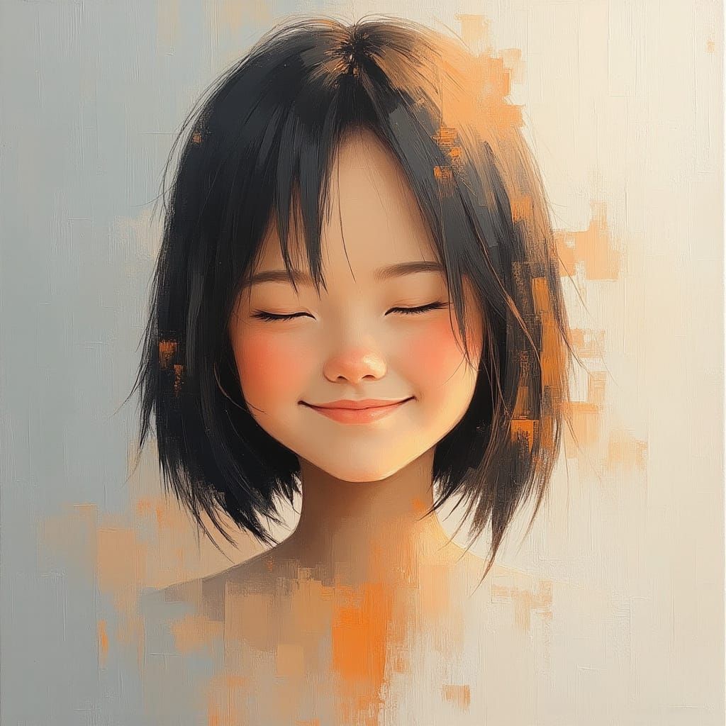 Elegant Portrait in Soft Oil Painting Style