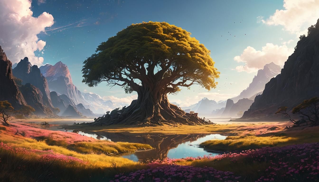 Tree of Life in Golden Sunlight