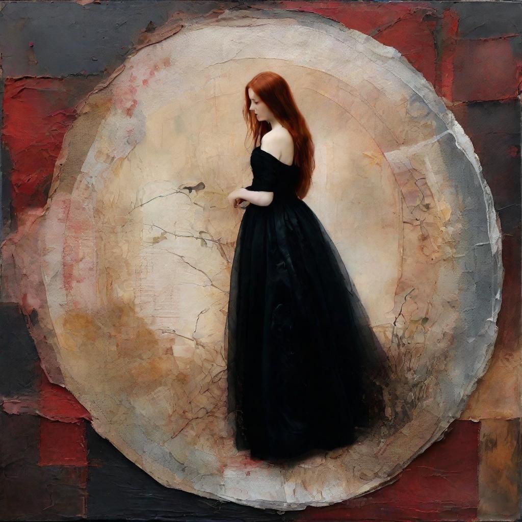 Avant-Garde Collage of Mary Stuart with Red Hair